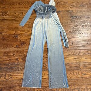 Shimmering Silver and Gray Dance Costume